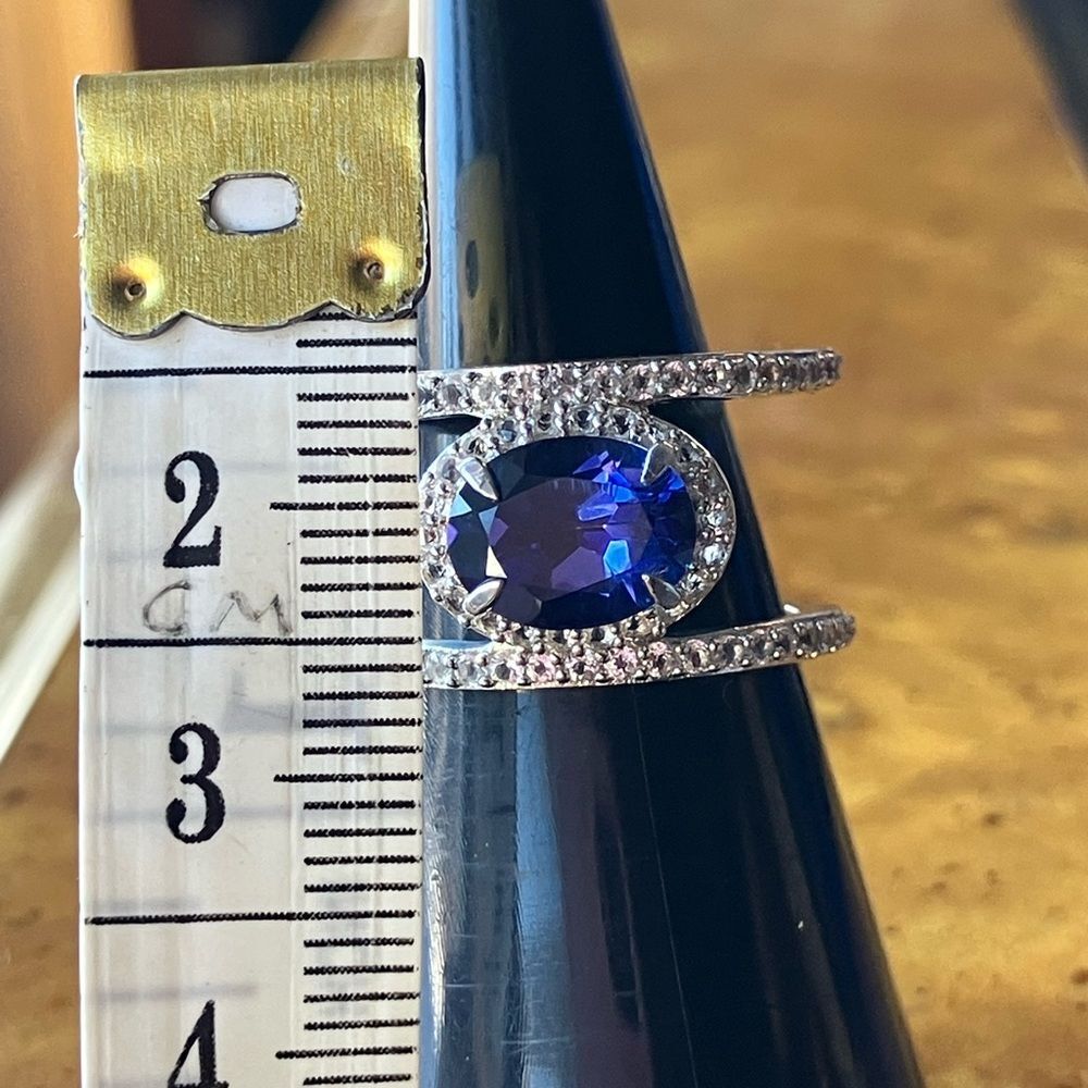 Royal Blue Mystic Topaz Sterling Silver Ring Size 6 - Picture 9 of 10